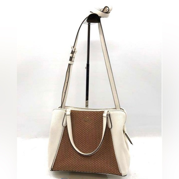 Kate Spade Jackson Straw Medium Triple Compartment Satchel w/ Crossbody EUC - Picture 7 of 15